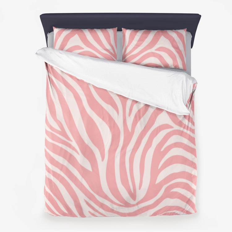 Coral Zebra Duvet Set