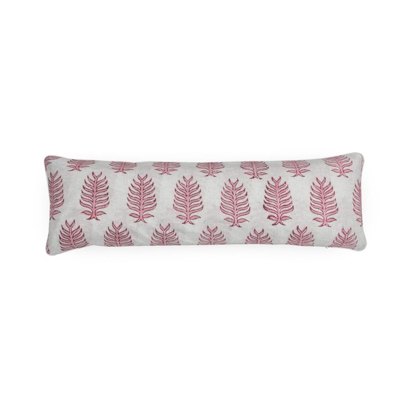 Pink block print lumbar