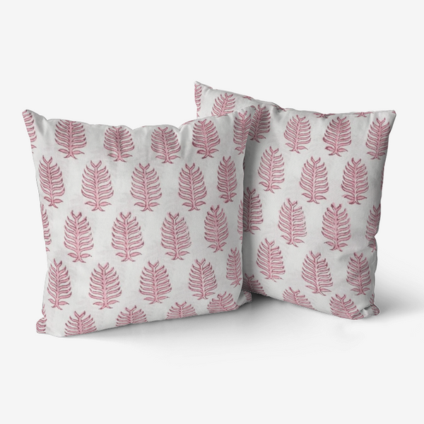 Pink block print throw