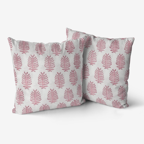 Pink block print throw