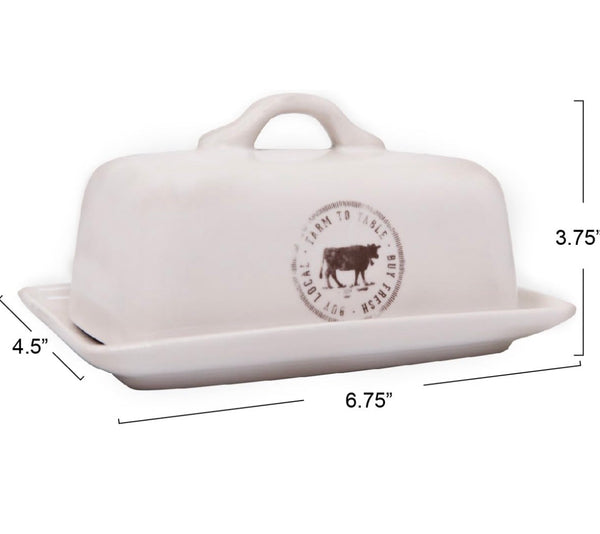 Stoneware Butter Dish
