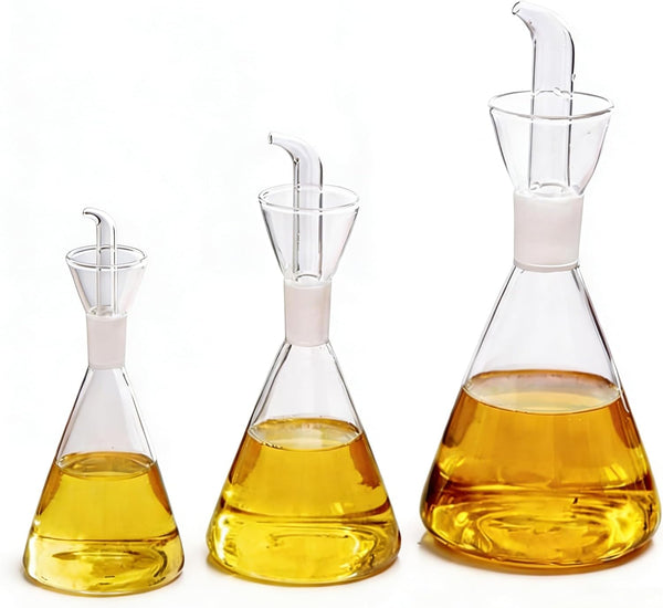 Cone Non Drip Oil Bottle for Kitchen,Vinegar Cruet,Easy Clean,12 Oz