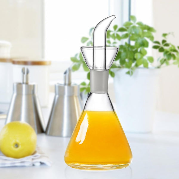 Cone Non Drip Oil Bottle for Kitchen,Vinegar Cruet,Easy Clean,12 Oz