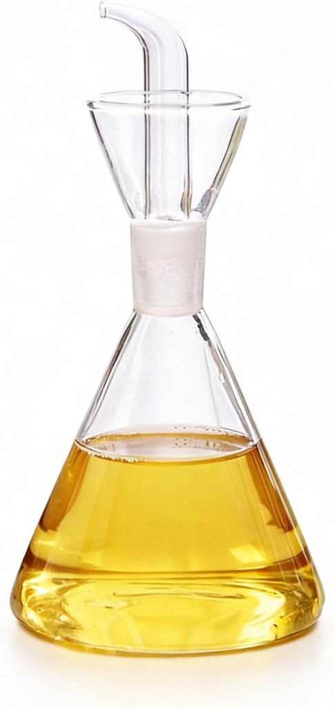 Cone Non Drip Oil Bottle for Kitchen,Vinegar Cruet,Easy Clean,12 Oz