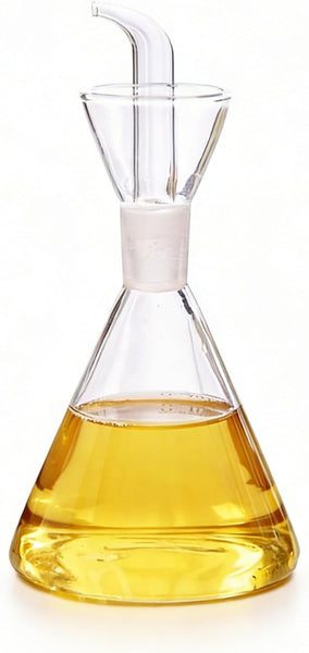 Cone Non Drip Oil Bottle for Kitchen,Vinegar Cruet,Easy Clean,12 Oz