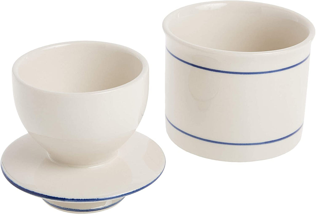 Norpro Glazed Stoneware Butter Keeper,White