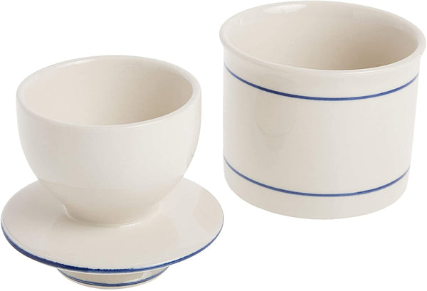 Norpro Glazed Stoneware Butter Keeper,White