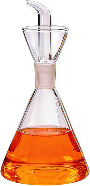 Cone Non Drip Oil Bottle for Kitchen,Vinegar Cruet,Easy Clean,12 Oz